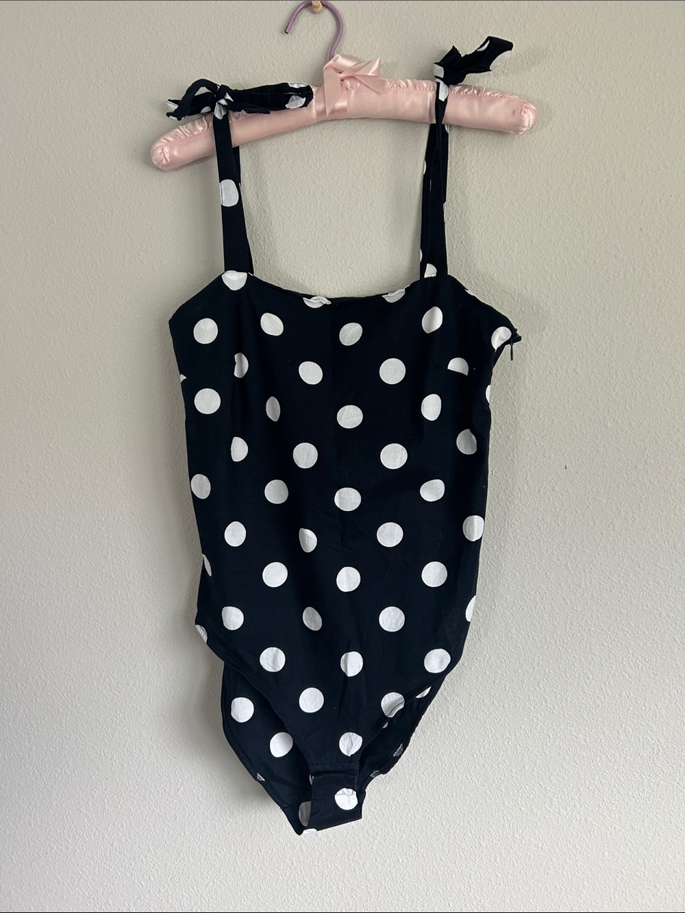 Zara Polka Dot One Piece Bodysuit Dark Navy&White